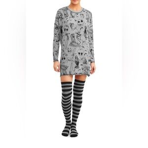 Disney Tim Burton’s Nightmare Before Christmas Jack Skellington Sleep Shirt Sz L